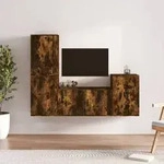 vidaXL 4-tlg. TV-Schrank-Set R&auml;uchereiche Holzwerkstoff