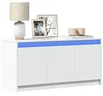 vidaXL TV-Schrank mit LED-Beleuchtung Wei&szlig; 100x34x50 cm Holzwerkstoff