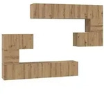 vidaXL TV-Schrankset Wandmontiert 8 pcs Artisan-Eiche Holzwerkstoff