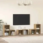 vidaXL TV-Schrank Set mit Regal mit Speicher 6 pcs Artisan Eiche Holzwerkstoff
