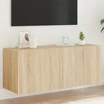vidaXL TV-Wandschrank mit LED-Leuchten Sonoma-Eiche 100x35x41 cm