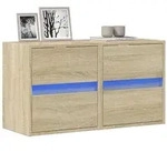 vidaXL TV-Wandschr&auml;nke mit LED-Beleuchtung 2 Stk. Sonoma 41x31x45 cm