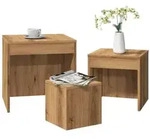 vidaXL Satztische 3 Stk. Artisan-Eiche Holzwerkstoff