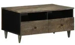 vidaXL Couchtisch Hellgrau 80x54x40 cm Massivholz Mango