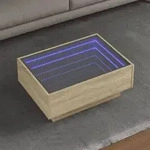 vidaXL LED-Couchtisch Sonoma Eiche 70x50x30 cm Holzwerkstoff