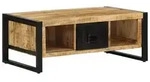vidaXL Couchtisch 90x50x36 cm Raues Massivholz Mango