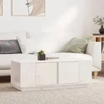 vidaXL Couchtisch Wei&szlig; 110x50x40 cm Massivholz Kiefer