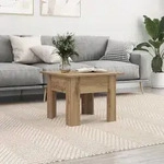 vidaXL Couchtisch Handwerklich gefertigter Eichenholz 55 x 55 x 42 cm