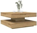vidaXL Couchtisch 360-Grad Drehbar Artisan-Eiche 70x70x34,5 cm