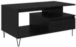 vidaXL Couchtisch Schwarz Eichen-Optik 90 x 49 x 45 cm Holzwerkstoff