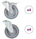 vidaXL 8 Stk. Lenkrollen mit R&uuml;ckenloch 100 mm
