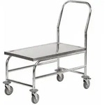 Kongamek Edelstahl- Plattformwagen rostfrei mit Schiebegriff und Bremse 760x440mm