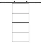 vidaXL Schiebet&uuml;r mit Beschlag 90x205 cm ESG-Glas & Aluminium