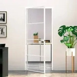 vidaXL Innent&uuml;r Wei&szlig; 83x201,5 cm Hartglas & Aluminium Schlank