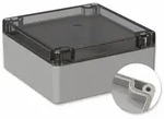 POLLIN, Polycarbonat Geh&auml;use, 122 x 120 x 55 mm, IP66, Lichtgrau, Glasklarer...