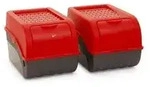 Novaliv 2x Mittel 5L rot Gem&uuml;sebox Kartoffel Aufbewahrungsbox Vorratsdose