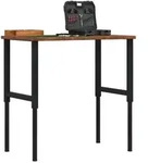vidaXL Werkbank Dunkelbraun 100x60x(71,5-98) cm Massivholz Eiche