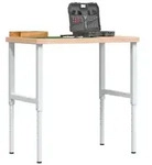 vidaXL Werkbank 100x60x(73-99,5) cm Massivholz Buche Rechteckig