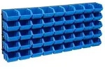 vidaXL 48tlg. Beh&auml;lter-Set f&uuml;r Kleinteile mit Wandplatten Blau Schwarz
