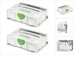 Festool 2 x Systainer T-LOC SYS 1 TL Werkzeug Koffer lichtgrau koppelbar ( 497563 )