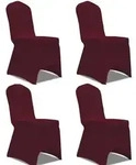 vidaXL Stretch Stuhlbezug 4 St&uuml;ck Bordeaux
