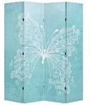 vidaXL Raumteiler klappbar 160 x 170 cm Schmetterling Blau