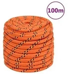 vidaXL Bootsseil Orange 18 mm 100 m Polypropylen