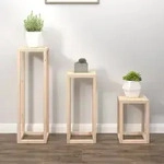 vidaXL 3-tlg. Pflanzenst&auml;nder-Set Massivholz Kiefer
