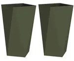 vidaXL Pflanzk&uuml;bel 2 pcs Olive Gr&uuml;n 40 x 40 x 75 cm Stahl