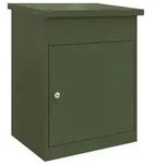 vidaXL Paketdrop-Box mit Speicher Olivgr&uuml;n 47,5 x 38 x 59 cm Stahl