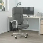 vidaXL B&uuml;rostuhl mit Massagefunktion Dunkelgrau Stoff
