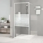 vidaXL Duschwand f&uuml;r Begehbare Dusche Wei&szlig; 90x195 cm ESG-Klarglas