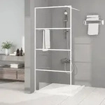 vidaXL Duschwand f&uuml;r Begehbare Dusche Wei&szlig; 90x195 cm ESG-Klarglas