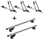 3x Fahrradtr&auml;ger SAGITTAR + Dachtr&auml;ger/Relingtr&auml;ger VDP LION2 kompatibel mit f&uuml;r