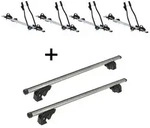 4x Fahrradtr&auml;ger SAGITTAR + Dachtr&auml;ger/Relingtr&auml;ger VDP LION2 kompatibel mit...