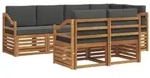 vidaXL Ecksofa Set 7 pcs Natur und Anthrazit Massivholz Akazie