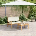 vidaXL 4-tlg. Garten-Sofagarnitur mit Kissen Massivholz Akazie