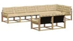 vidaXL Outdoor-Sofagarnitur mit Kissen 8 pcs Wei&szlig; und Beige