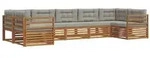 vidaXL Outdoor-Sofagarnitur mit Kissen 7 pcs Nat&uuml;rlich und Hellgrau