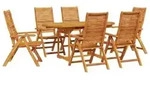 vidaXL Garten Essgruppe 7 pcs Braun Massivholz Akazie