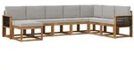 vidaXL Outdoor-Sofagarnitur mit Kissen 8 pcs Nat&uuml;rlich und Hellgrau