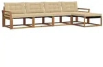 vidaXL Outdoor-Sofagarnitur mit Kissen 5 pcs Natur und Beige