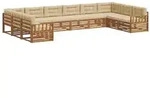 vidaXL Sofagarnituren 5 pcs Natur und Beige Massivholz Akazie