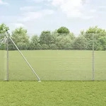 vidaXL verzinkter Drahtzaun mit 13 Spike-Posten 1,6x25 m verzinkter Stahl