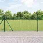 vidaXL Euro-Zaun mit 13 Flanschpfosten 1x25 m aus galvanisiertem Stahl
