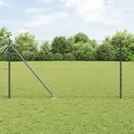 vidaXL Hexagon-Gitterzaun mit 13 Dornpfosten 1x25 m verzinkter Stahl