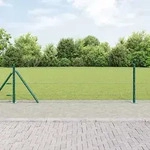 vidaXL Zaunpfosten Gr&uuml;n 25 x 0,6 m (25 mm Maschenweite) Stahl und PVC