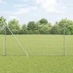 vidaXL Drahtzaun mit 13 Spitzenpfosten 1,5x25 m verzinkter Stahl