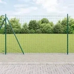 vidaXL Euro Zaun mit 7 Flanschpfosten 1,6x10 m galvanisierter Stahl