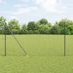 vidaXL Euro Zaun mit 7 Spike-Posten 1,5x10 m Galvanisierter Stahl Grau